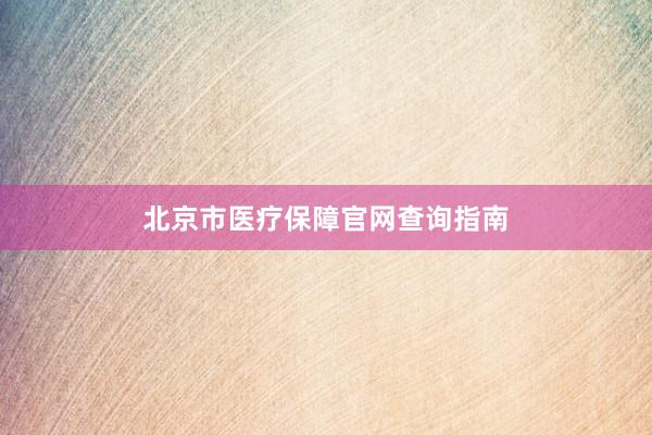 北京市医疗保障官网查询指南